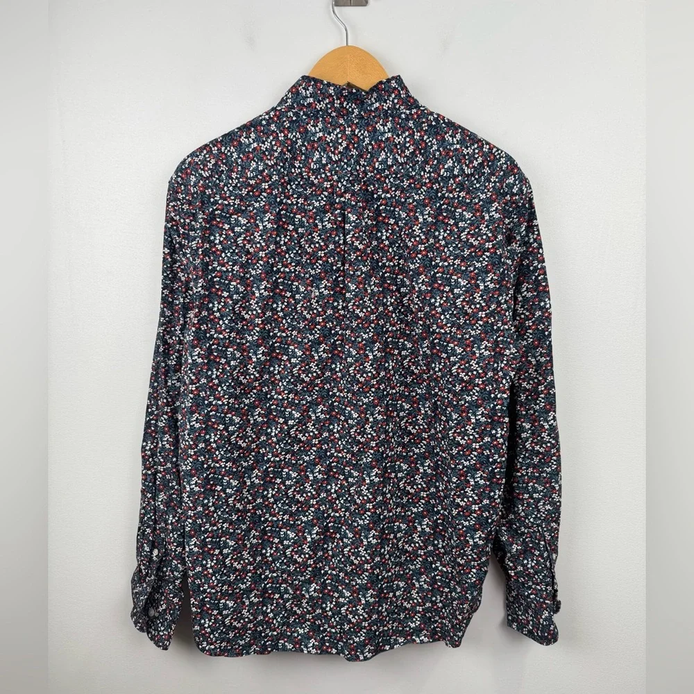 NWT J.Crew Men Floral Organic‎ Cotton Button Down Shirt Size Large